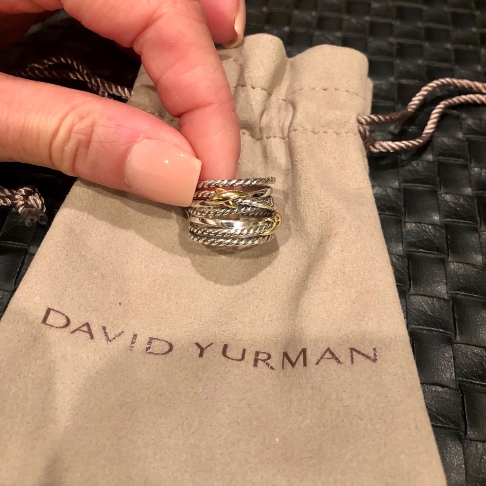 David Yurman Double X Crossover Ring Size 5.5